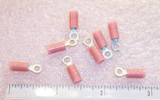 QTY (45) MS25036-148 MOLEX ETC 22-16 AWG #4 INSULATED RING TONGUE TERMINALS