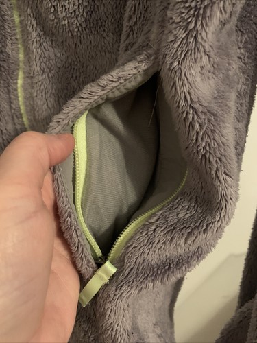 The North Face Jacket Denali Soft Fleece Gray/Lime Green Girl’s Size XL (18) - Picture 3 of 10
