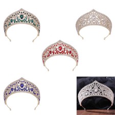 7cm Tall Crystal Large Wedding Queen Princess Prom Tiara Crown 5 Color For Women