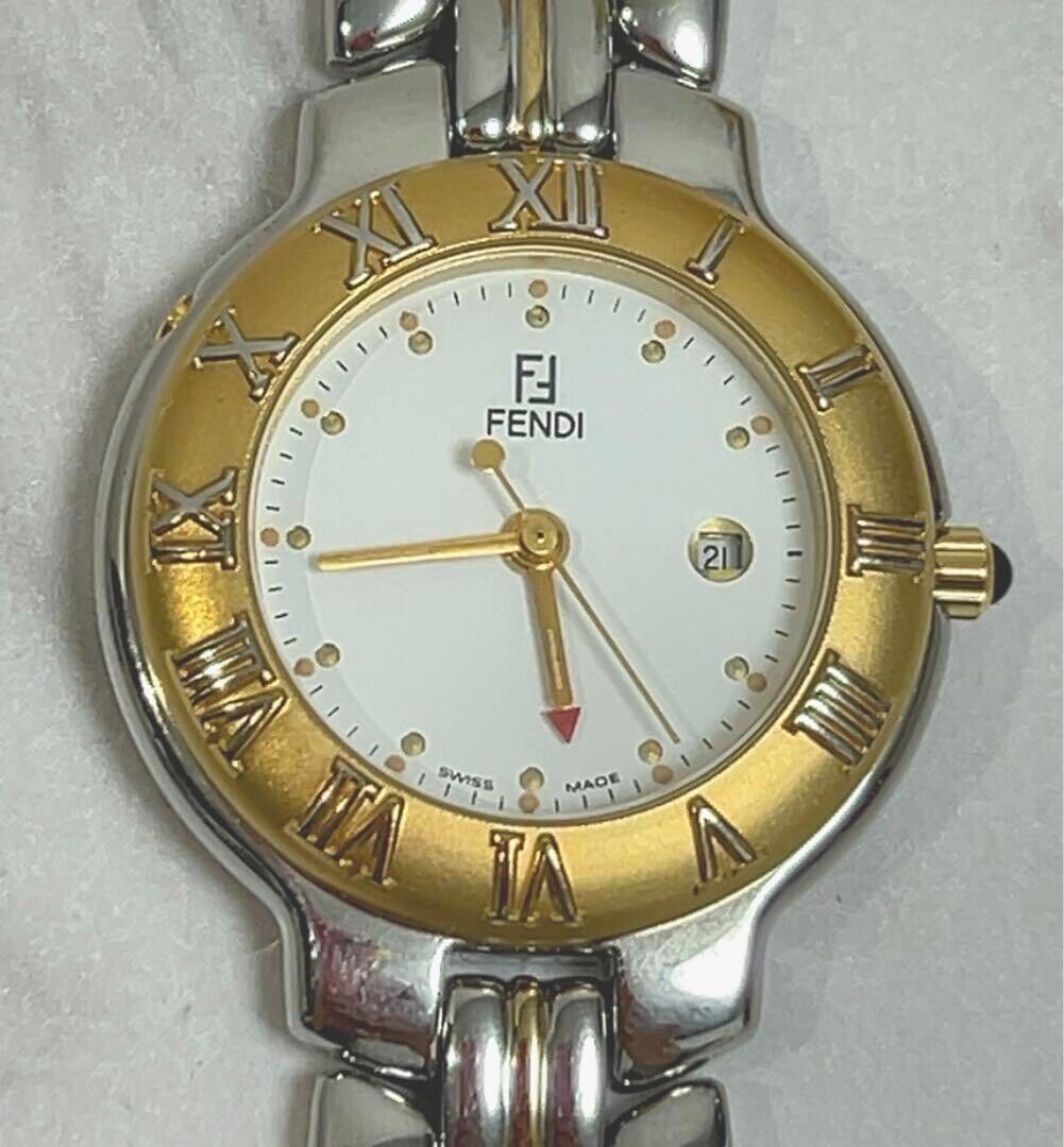 FENDI 920J Silver & Gold Quartz Watch Working | eBay FENDI 920J Silver & Gold Quartz Watch Working | eBay