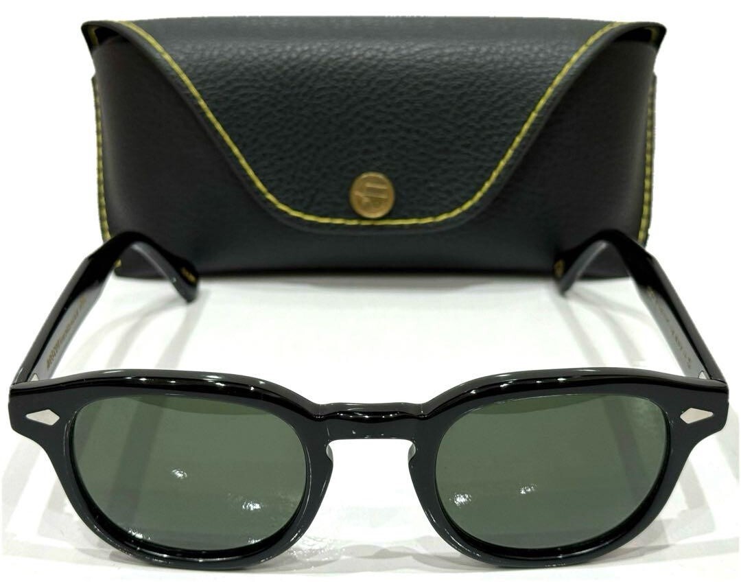 MOSCOT LEMTOSH 46 24-145 SUNGLASSES BLACK FRAME G15 GREEN MOSCOT LEMTOSH 46 24-145 SUNGLASSES BLACK FRAME G15 GREEN