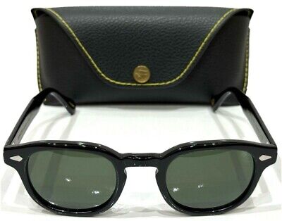 MOSCOT LEMTOSH 46 24-145 SUNGLASSES BLACK FRAME G15 GREEN MOSCOT LEMTOSH 46 24-145 SUNGLASSES BLACK FRAME G15 GREEN