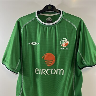 2000s UMBRO×Ireland Football Game Shirt 2000-01 Ireland Home Shirt - 9/10 - (XL)