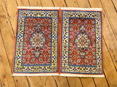 2 x Handgeknüpfter Orientteppich Moud   Auto Fußmatten( 60 X 40 CM)   Neu Top
