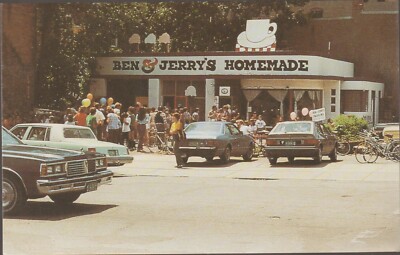 Ben & Jerry's Ice Cream 1st Store Advertising Burlington VT. UNP Chrome Postcard