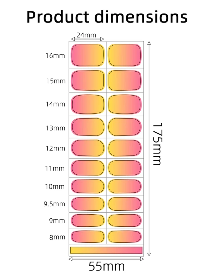 20 полосок полуотвержденные гелевые наклейки для ногтей УФ-лампа необходимые гелевые обертки - Изображение 3 из 4