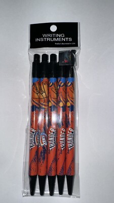 OKC Thunder Five Pack of Ink Pens Unopened Licensed NBA Merchandise (10 pens)