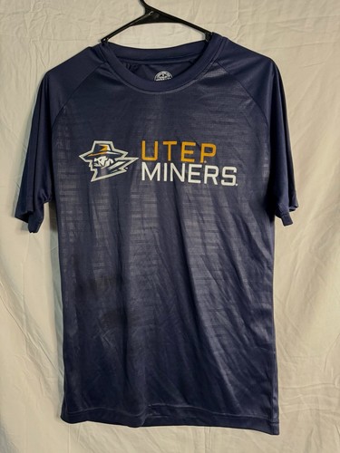 NWOT Utep Miners Shirt Mens Small Blue Dri-Fit Tee Football Short Sleeve
