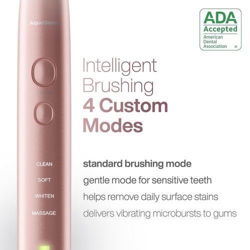 Cepillo de dientes ultra blanqueador serie Aquasonic Vibe - Cepillo de dientes eléctrico aceptado por la ADA - Imagen 4 de 6