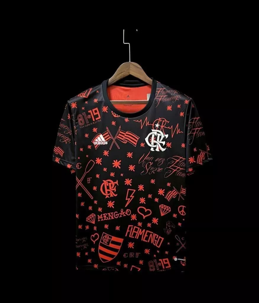 Camisa de futebol Flamengo (Pré Jogo) 22/23 Adidas Brazil Rubro