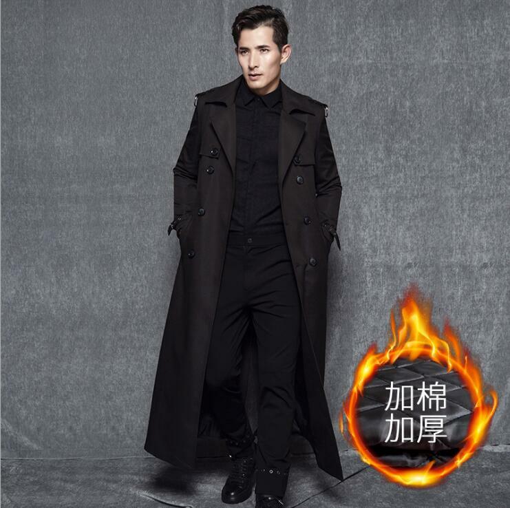 Double Breasted Mid Long Trench Coat Jacket Over Knee Length Double Breasted Mid Long Trench Coat Jacket Over Knee Length