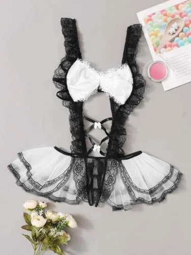 Sexy französisches Dienstmädchen Maid Kostüm Cosplay sexy Dienstmädchen Kleid Dessous Outfit für Frauen - Bild 62 von 78