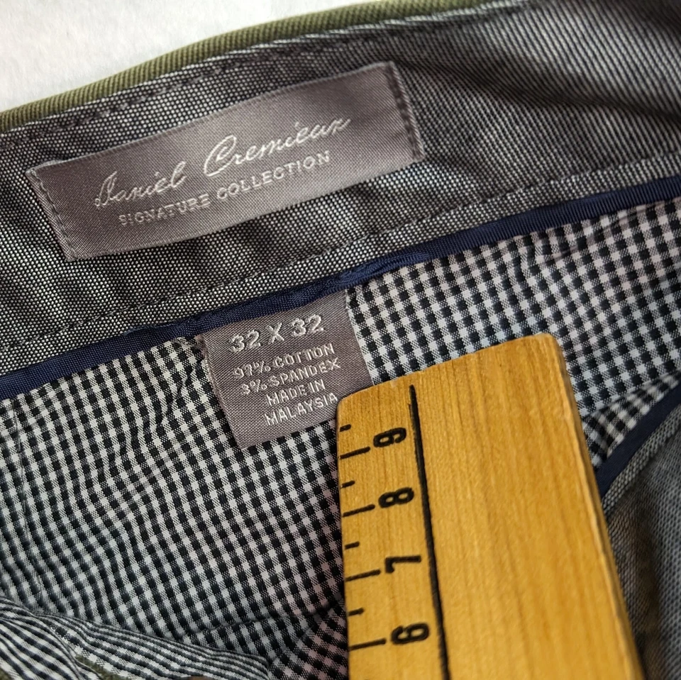 Daniel Cremieux Pants Men's 32x32 Green  Cotton Adult Casual Dress Pants  - Image 3 of 4