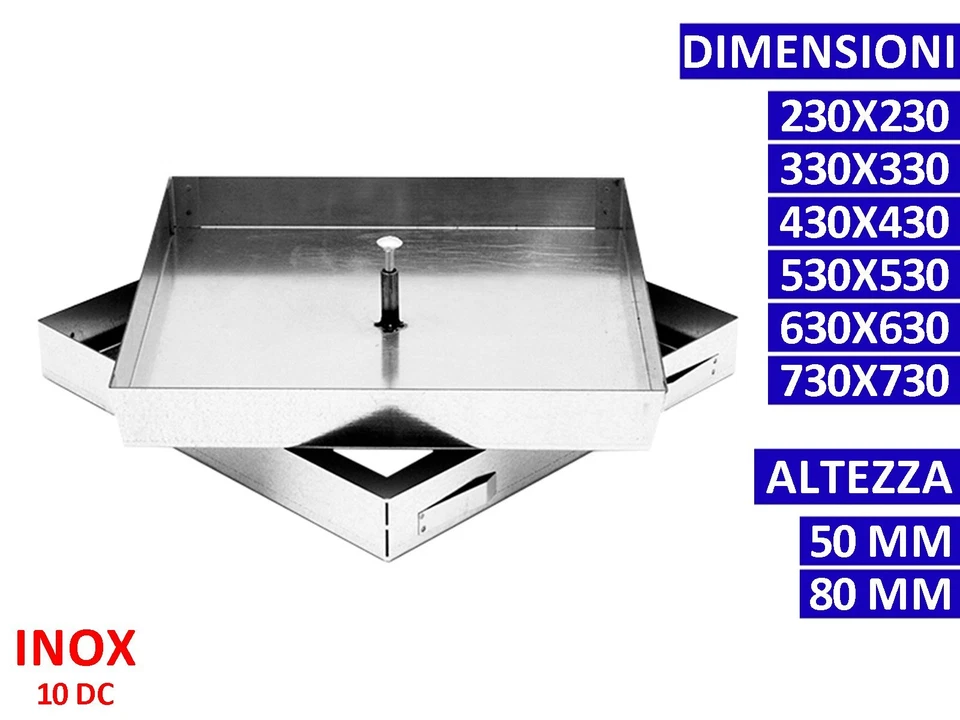 ALLINOX Sigillo Chiusino Pozzetto INOX 10Dc Porta Pavimento Botola a Scomparsa