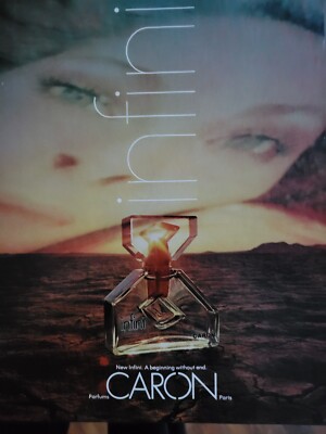 1970 Caron Infini Perfume Bottle Beginning Without End Vintage Ad