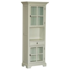 LOVELY DECORATIVE CREAM FRENCH COUNTRY DISPLAY CABINET CUPBOARD WITH DRAWER