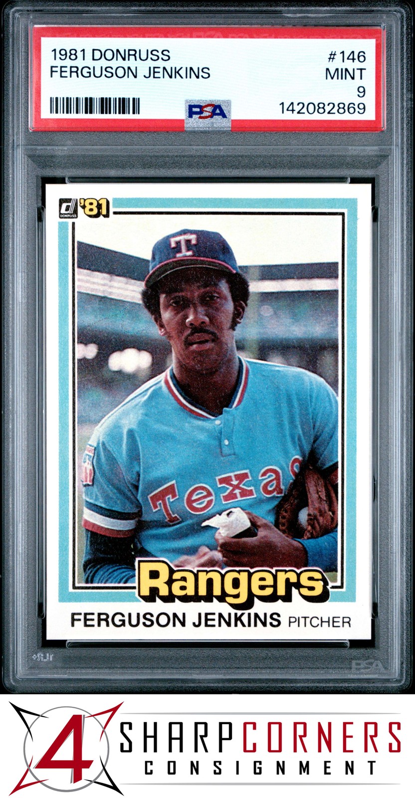 1981 DONRUSS #146 FERGUSON FERGIE JENKINS HOF PSA 9