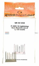 QBT32250 1:32 Quickboost P-38F P-38G Lightning Gun Barrels Variant A (TRP kit)
