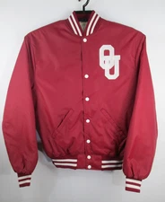 VTG OU Oklahoma Sooners Bomber Jacket Mens Large NCAA Snap USA Made