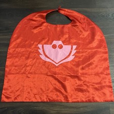 PJ Masks Owlette Superhero Costume Cape Red with Pink Emblem