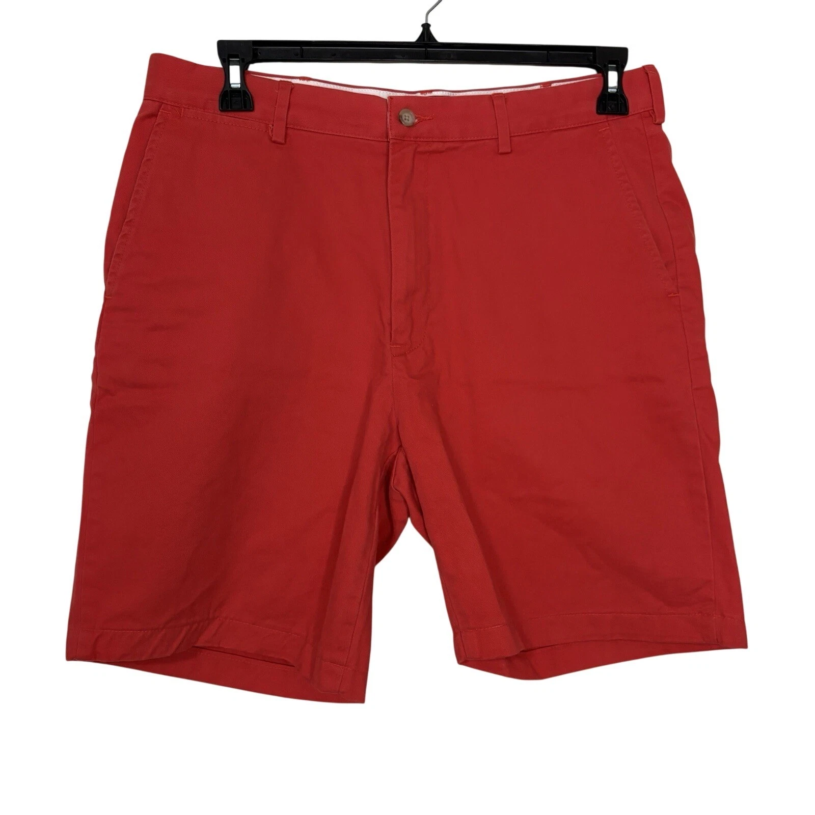 Polo Ralph Lauren Mens 34 Classic Chino Shorts Red Cotton Twill Flat Front 7.5in