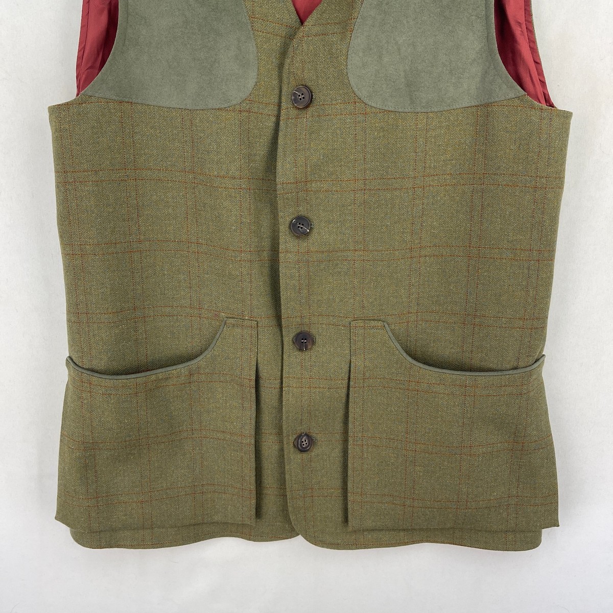Purdey Tweed Shooting Vest Mens Medium Green Bembridge Sporting