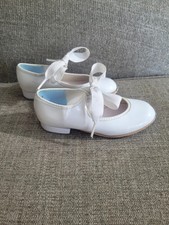 TEMPO BY LEO'S White Tie Tap Shoe's Sz 8 1/2 Girl's