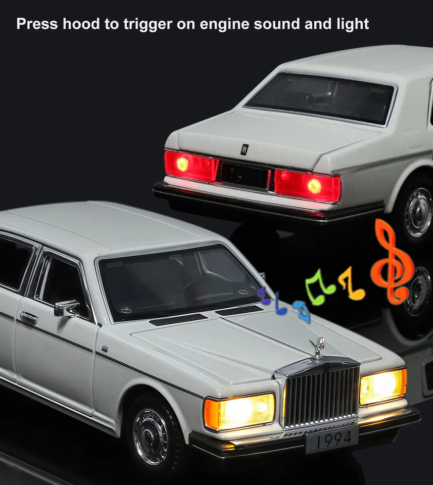 1:32 Diecast Vehicle Rolls-Royce Silver Spur Vintage Car Model Toy Collection - Image 4 of 4