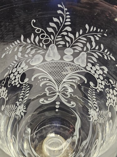 Lg Signed Cenedese & Albarelli Murano Gold Flake Art Glass Engraved Vase 14 3/8" - Picture 7 of 14