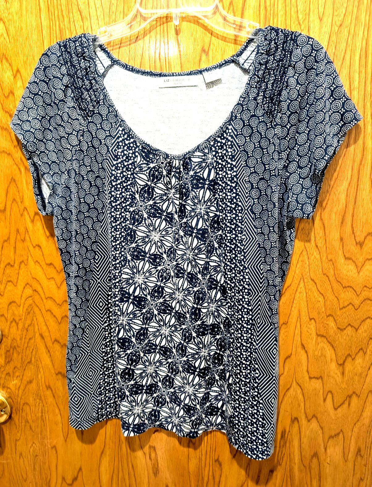 Liz Claiborne SHORT SLEEVE top *PXL Round neck Blue EUC