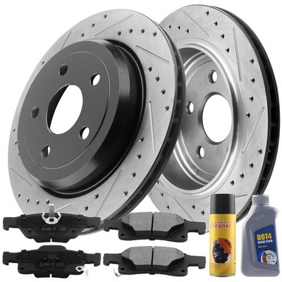 330MM Rear E-Coating Brake Rotors + Brake Pads For Grand Cherokee Durango NJ