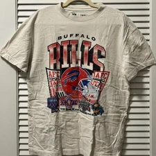 Buffalo Bills 2003 AFC Champions short sleeve sand color shirt KV36440