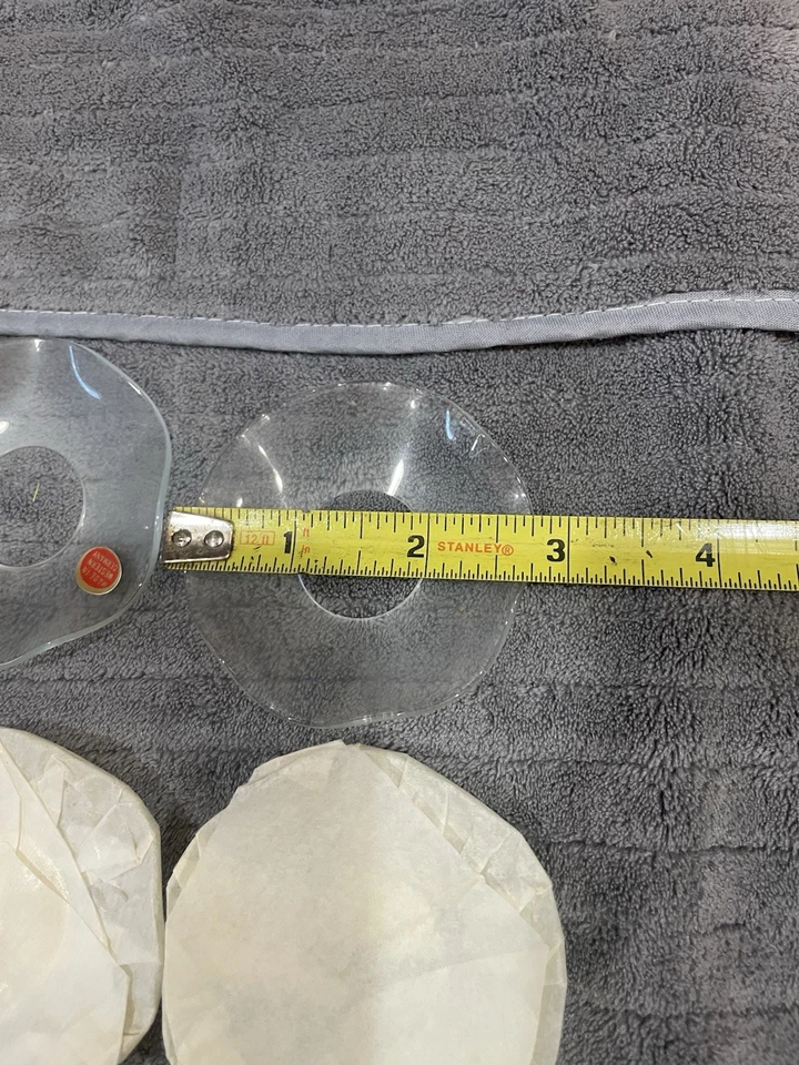 Collar de cera de velas vintage Lillian Vernon 4 bobeches de cristal captadores de goteo Foto 4 de 4