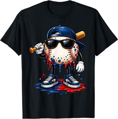 Baseball Drip for Boys Ice Cream Drip Baseball Sport Lover Kids Adult T-Shirt