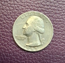 1965 Liberty Washington US Quater Dollar, senza marchio di zecca, moneta rara 