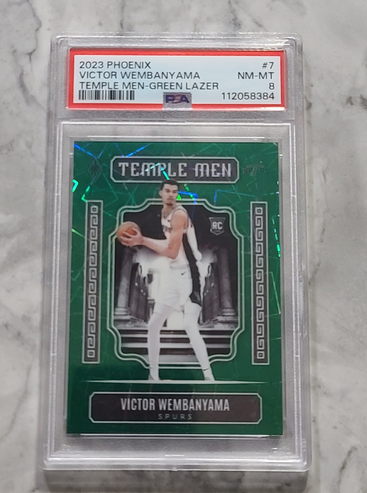 2023-24 Panini Phoenix - Temple Men Victor Wembanyama #7 Green Lazer #/175