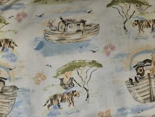 LINED WINDOW VALANCE CURTAIN 42 X 15 NURSERY NOAH'S ARK ANIMALS