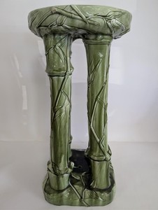 Art Nouveau Green Glazed Ceramic Jardinier Stand, Circa1920’s, 29″H, PA6939FC