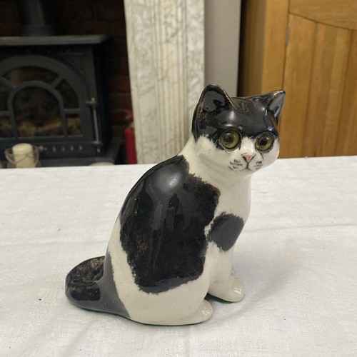 vintage Jenny Winstanley sitting black cat size 2. Signed. Cathedral glass eyes - Picture 4 of 12