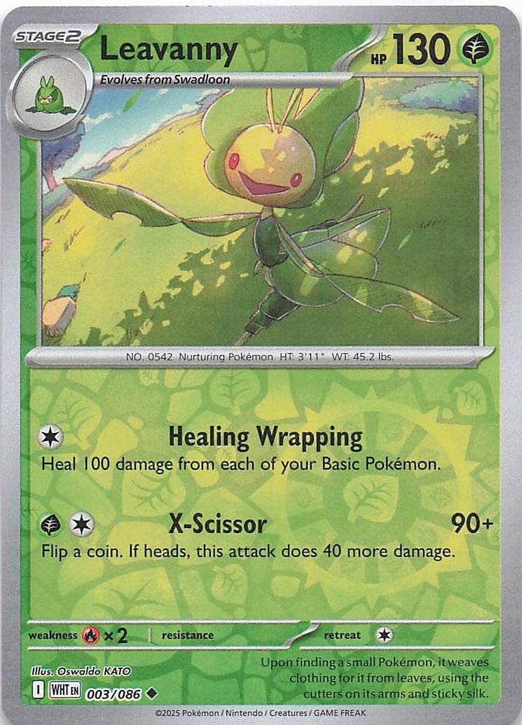 Leavanny SV: White Flare 003/086- NM - Reverse Holo