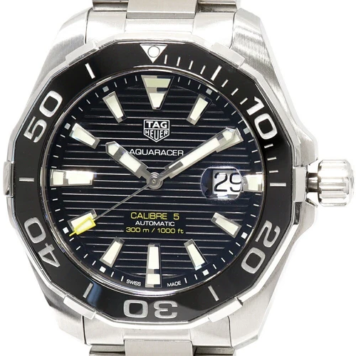 Tag Heuer Aquaracer 300m Caliber 5 Date Way201A Automatic SS Black 45mm Grade A 