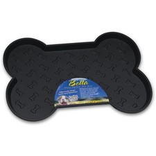 Loving Pets Products LP7357 Black Bella Spill-Proof Bone Shaped Dog Mat - 23....