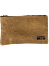 NEW  Readywares Waxed Canvas Small Zipper Pouch Bag Brass Zipper Water Resistant