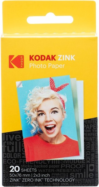 Kodak Papel Fotográfico Zink Premium de 2X3 Pulgadas (20 Hojas) Compatible con
