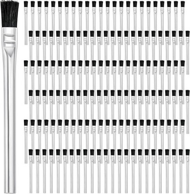 Mifoci 144 Pcs Acid Brush Bulk Boar Hair Flux 1/2 Inch Wide, Black 