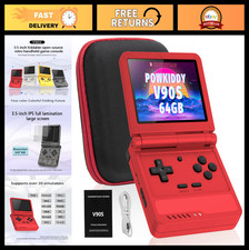 Retro Handheld Game Console - 10,000 Games, Clamshell Design, 3.5" IPS Screen,
