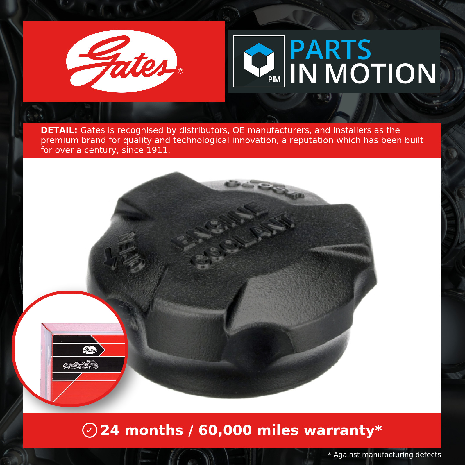 Radiator Cap fits KIA RIO Mk2, Mk3 1.6 1.1D 1.4D 05 to 17 Gates 2544126100 New