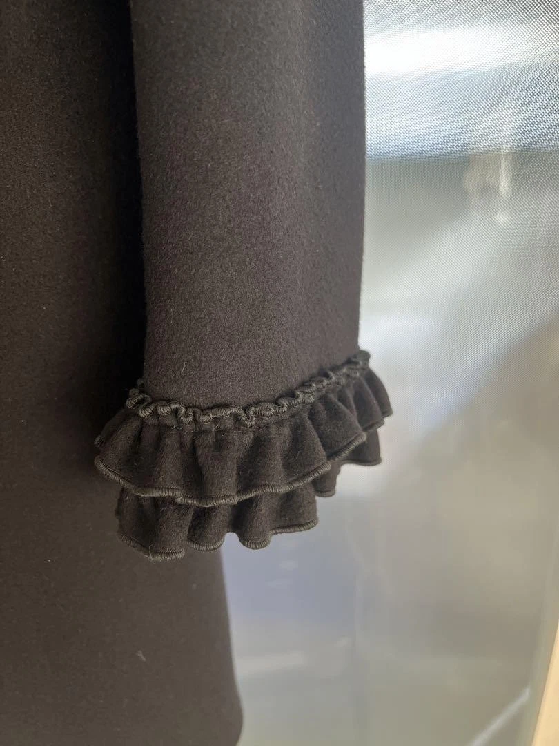 Cappotto lungo Gucci lana ad incastro con bottoni perlati 38