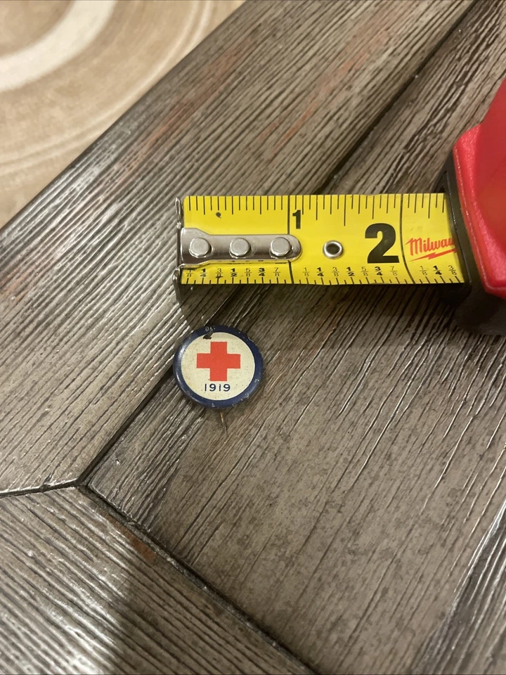Vintage 1919 American Red Cross Pin Button Pinback WW1 Era, Free Shipping - Image 3 of 3