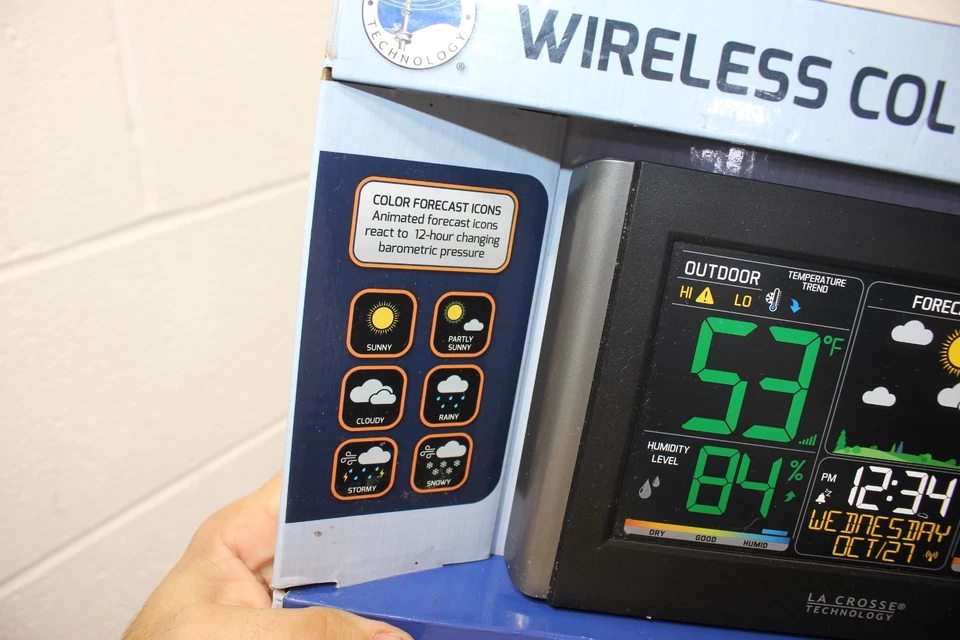 Estación Meteorológica Inalámbrica Color La Crosse 1066436 C85845 Temperatura Interior/Exterior ¡NUEVA! Foto 4 de 4